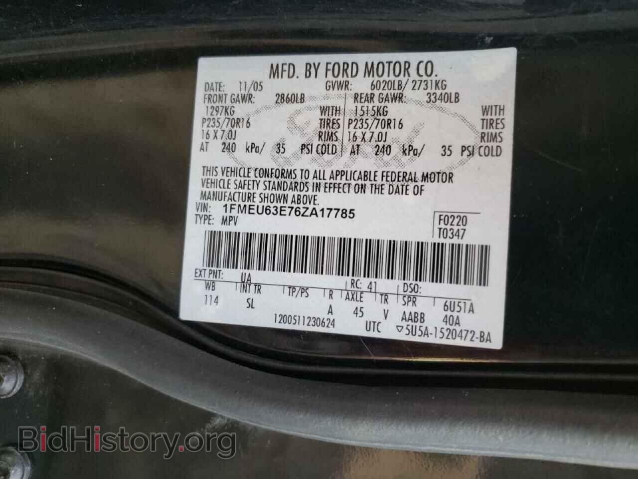 2006 FORD EXPLORER - VIN: 1FMEU63E76ZA17785 - Photo 10