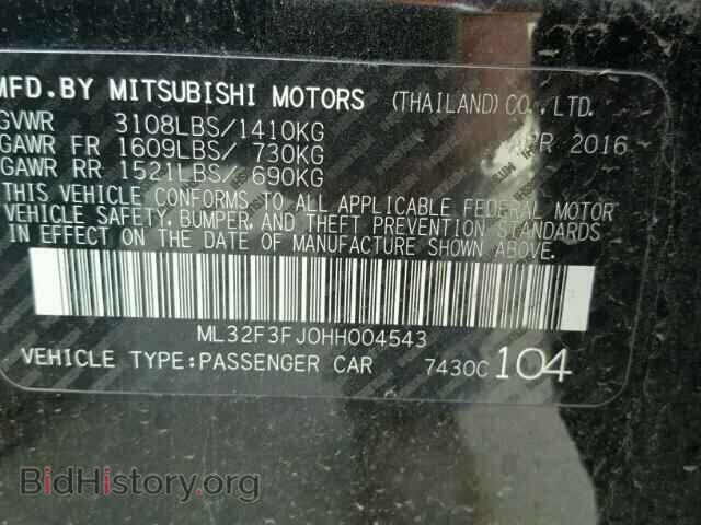 2017 MITSUBISHI MIRAGE - VIN: ML32F3FJ0HH004543 - Фото 10