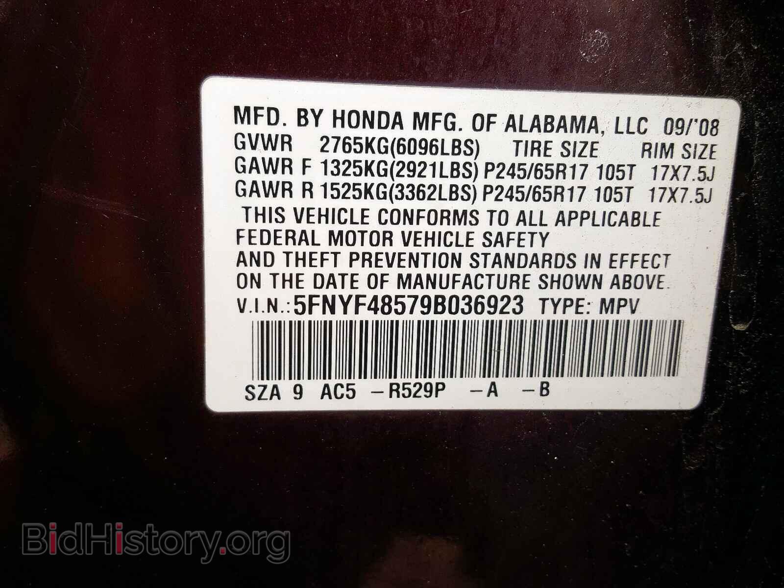 2009 HONDA PILOT - VIN: 5FNYF48579B036923 - Фото 10