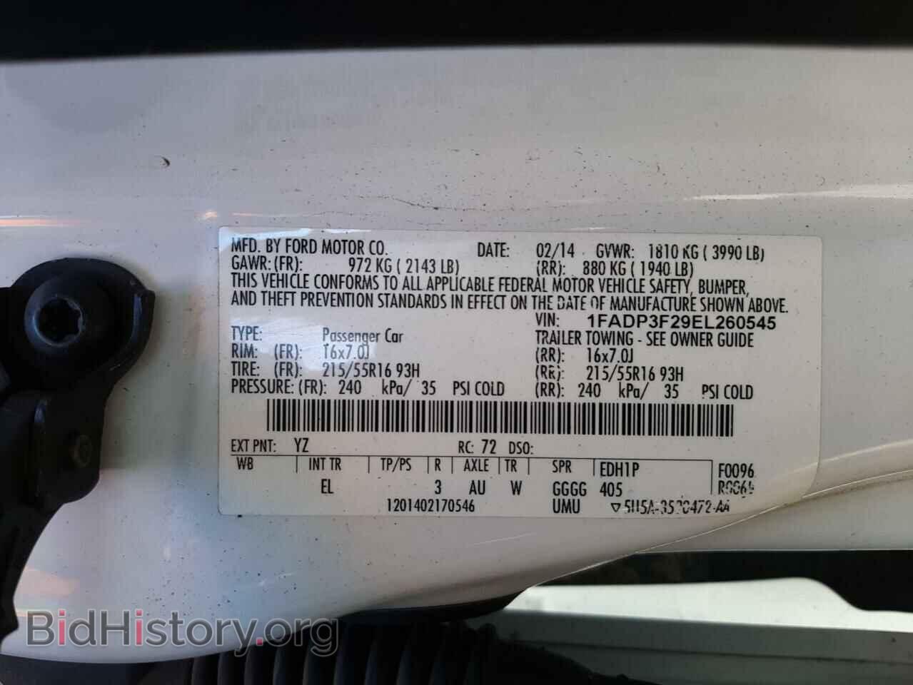 2014 FORD FOCUS - VIN: 1FADP3F29EL260545 - Фото 10