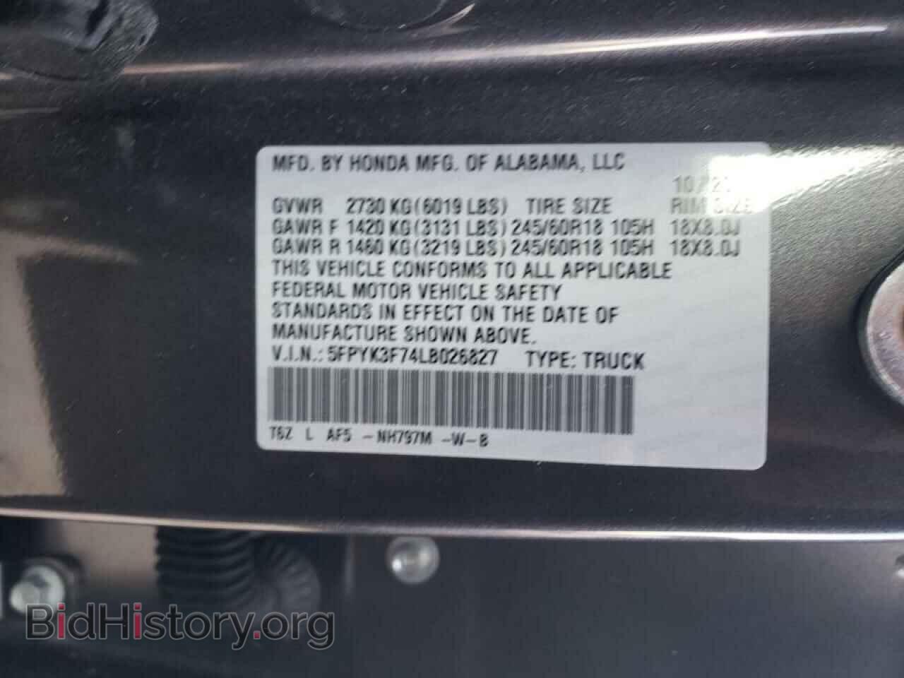 2020 HONDA RIDGELINE - VIN: 5FPYK3F74LB026827 - Фото 10