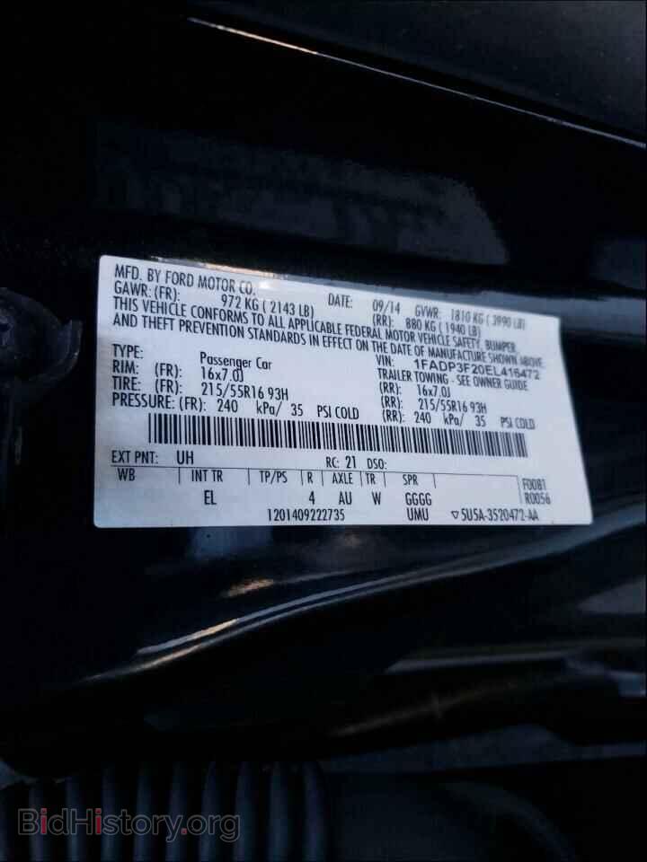 2014 FORD FOCUS - VIN: 1FADP3F20EL416472 - Фото 10