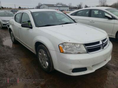 2012 Dodge AVENGER Avenger SE, white — VIN 1C3CDZAB4CN330516, Copart