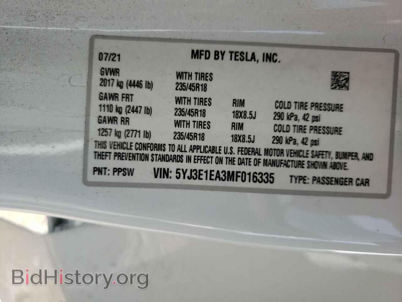 2021 TESLA MODEL 3 - VIN: 5YJ3E1EA3MF016335 - Photo 10