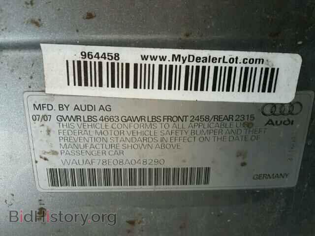 2008 AUDI A4 - VIN: WAUAF78E08A048290 - Фото 10
