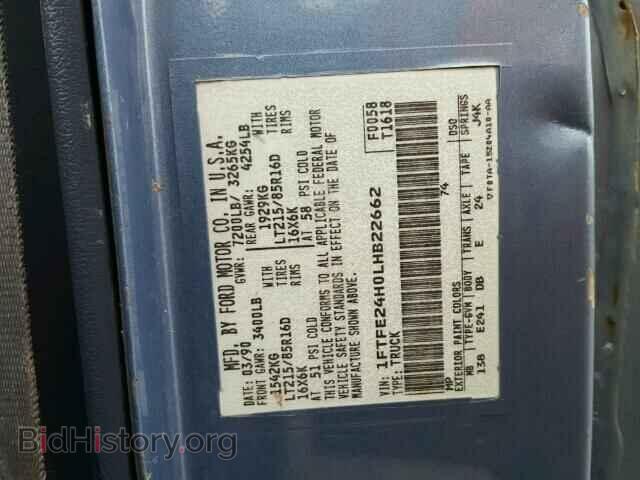 1990 FORD ECONOLINE - VIN: 1FTFE24H0LHB22662 - Фото 10