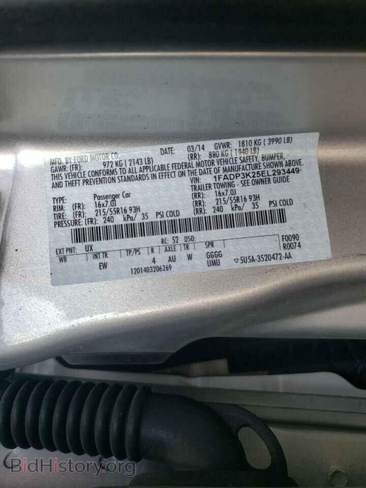 2014 FORD FOCUS - VIN: 1FADP3K25EL293449 - Фото 10