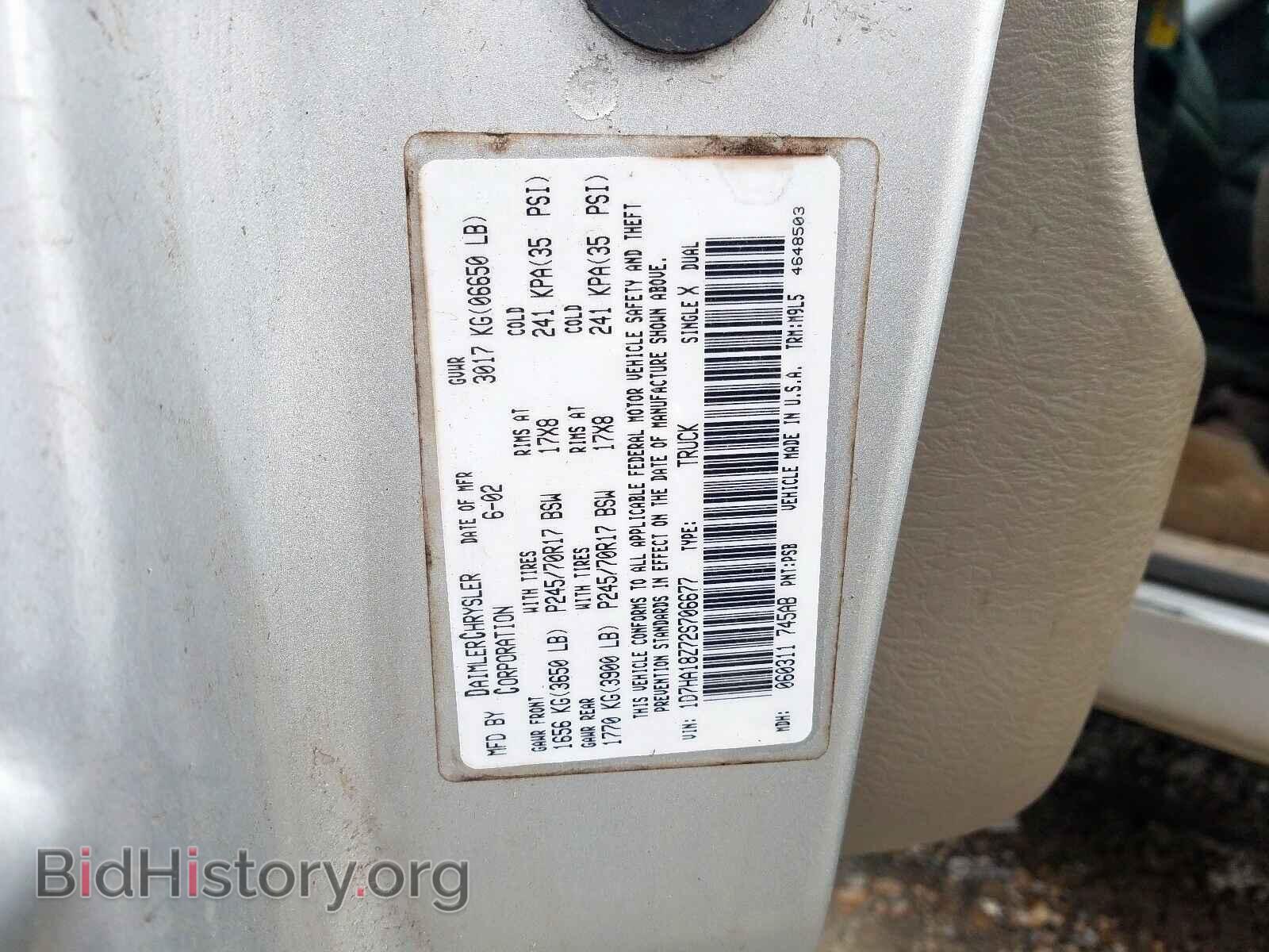 2002 DODGE RAM 1500 - VIN: 1D7HA18Z72S706677 - Photo 10