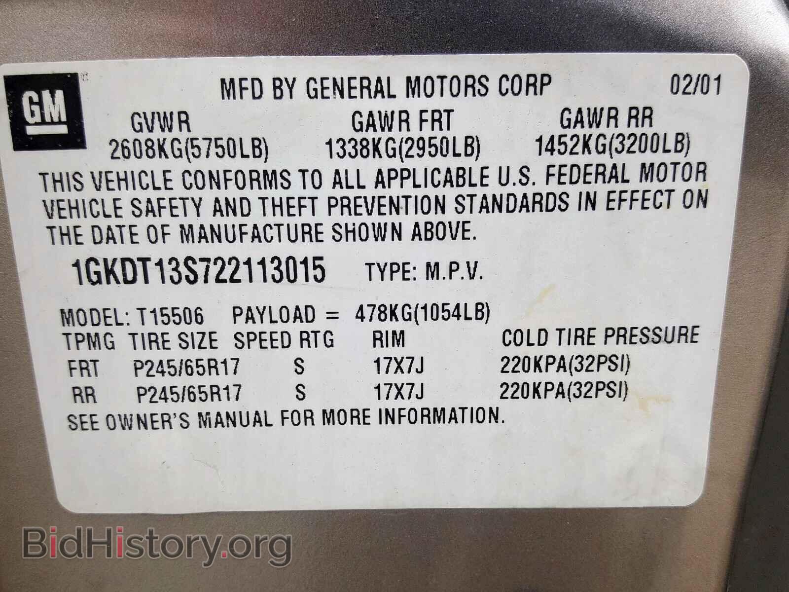 2002 GMC ENVOY - VIN: 1GKDT13S722113015 - Фото 10