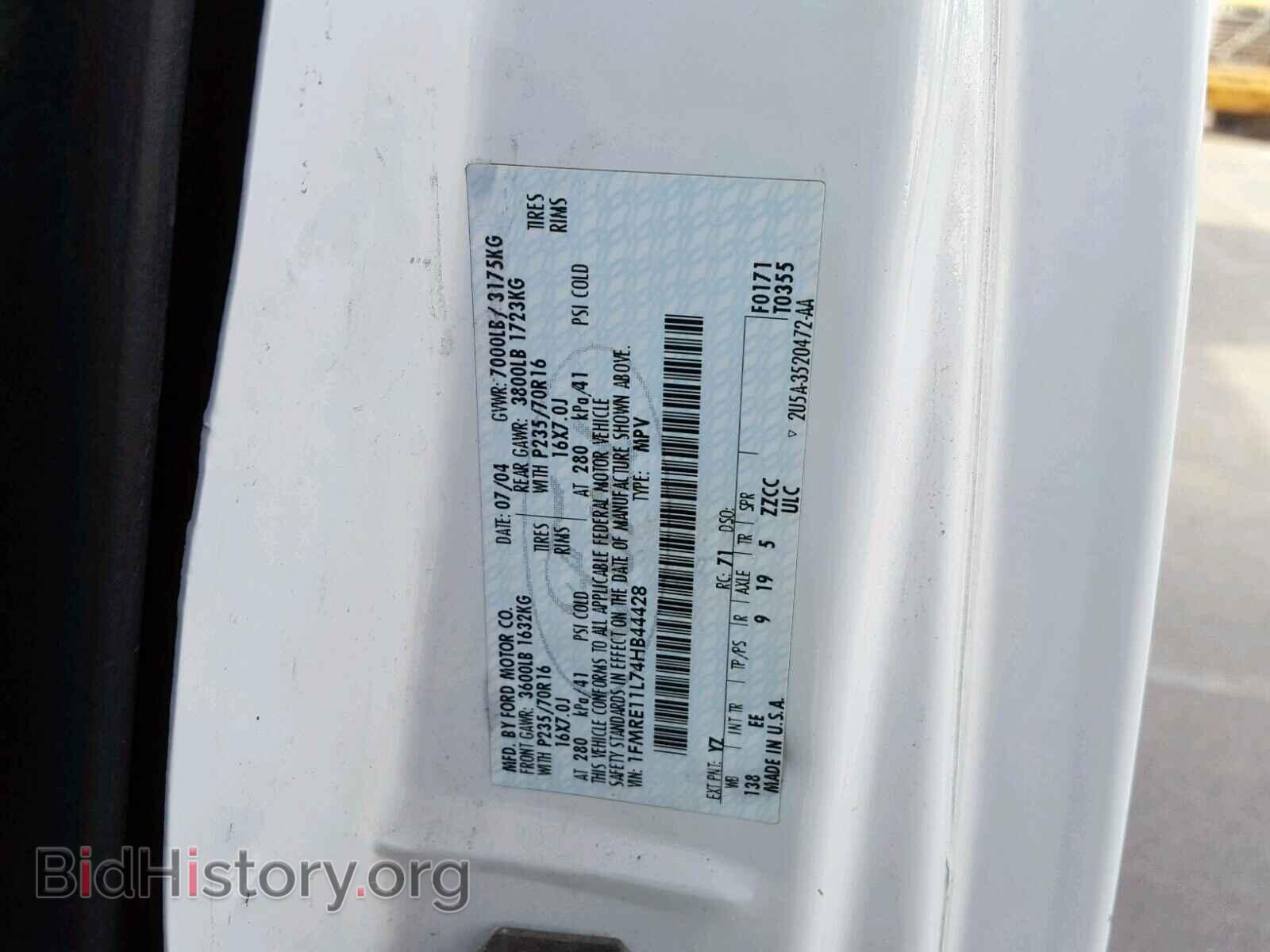 2004 FORD ECONOLINE - VIN: 1FMRE11L74HB44428 - Фото 10