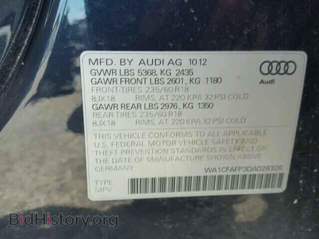 2013 AUDI Q5 - VIN: WA1CFAFP3DA028326 - Фото 10