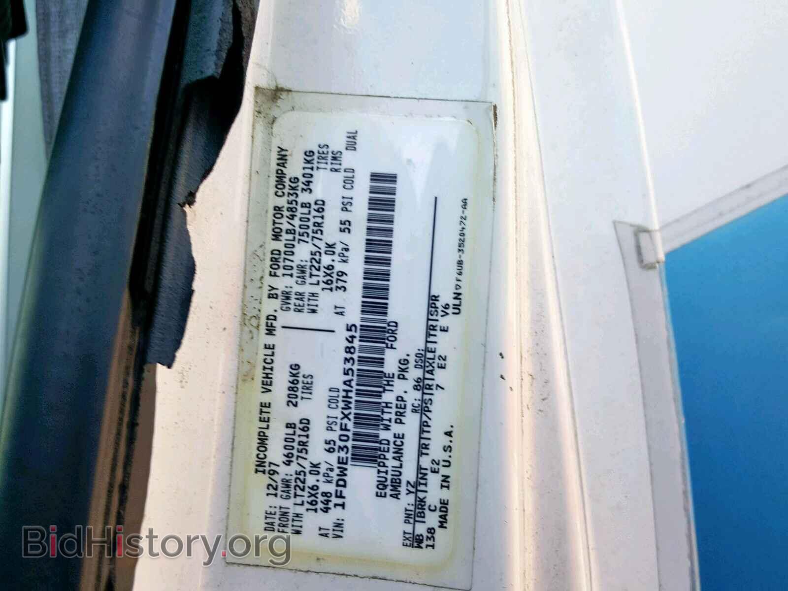 1998 FORD ECONOLINE - VIN: 1FDWE30FXWHA53845 - Фото 10