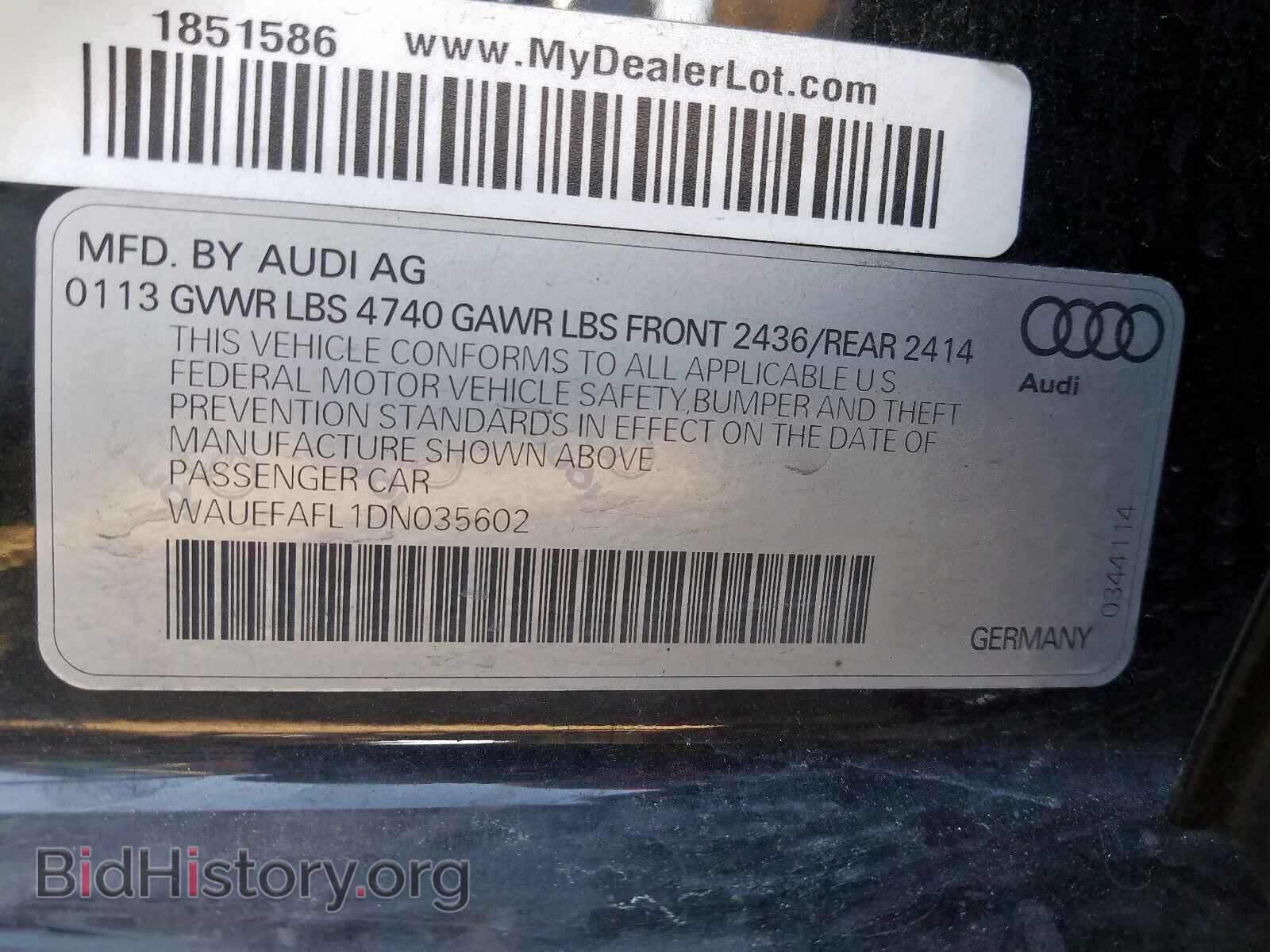 2013 AUDI A4 - VIN: WAUEFAFL1DN035602 - Photo 10