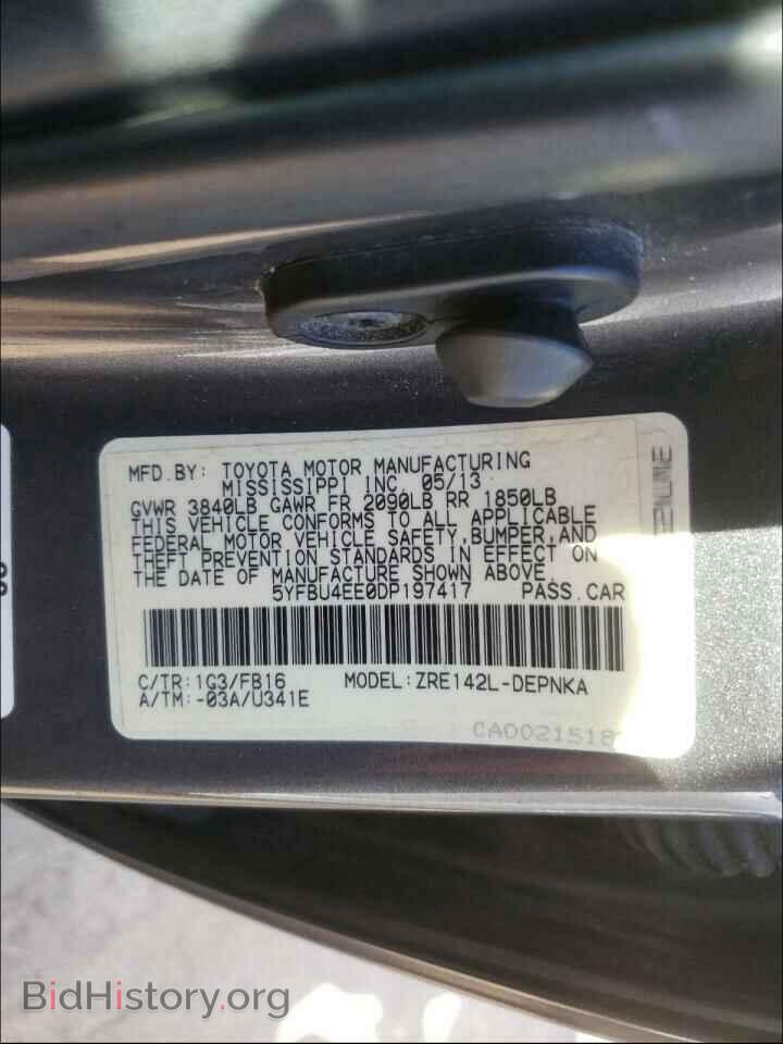 2013 TOYOTA COROLLA - VIN: 5YFBU4EE0DP197417 - Фото 10