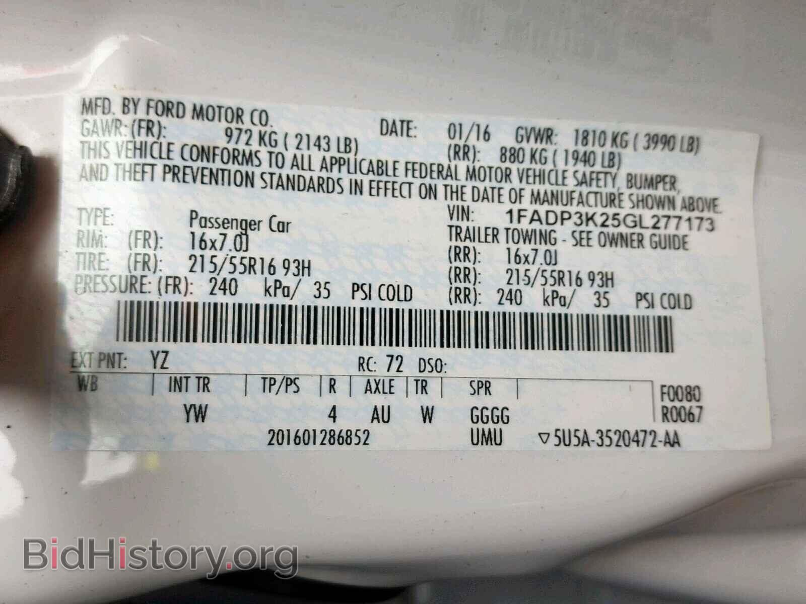 2016 FORD FOCUS SE - VIN: 1FADP3K25GL277173 - Фото 10