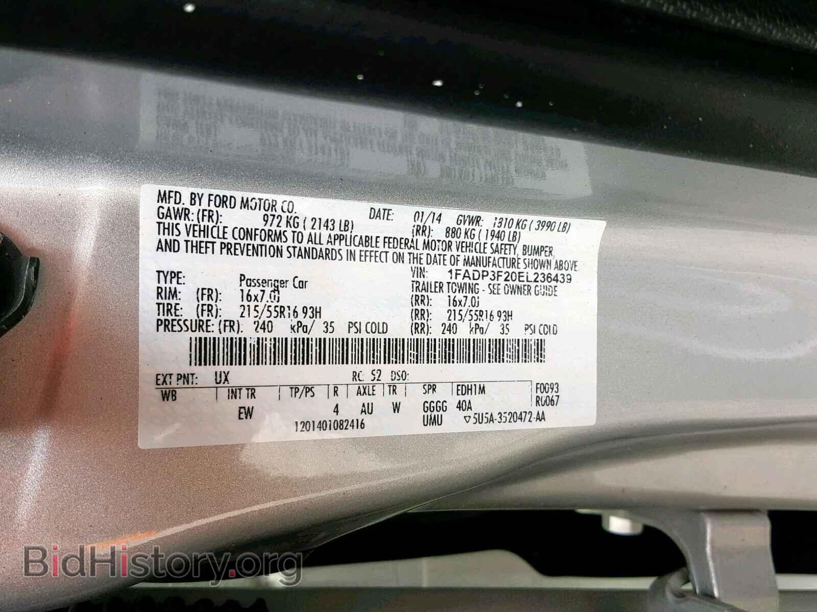 2014 FORD FOCUS SE - VIN: 1FADP3F20EL236439 - Фото 10