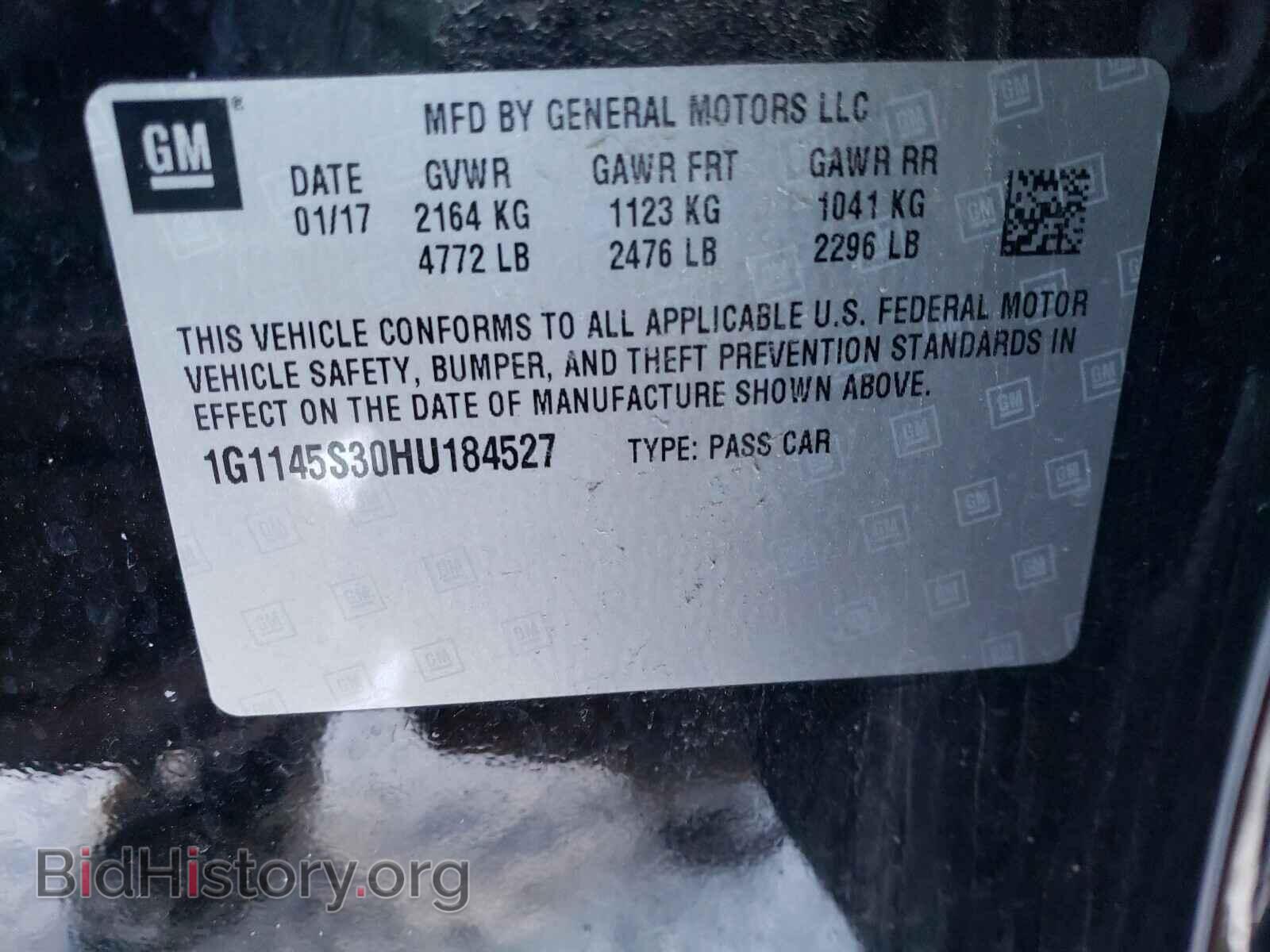 2017 CHEVROLET IMPALA - VIN: 1G1145S30HU184527 - Фото 10