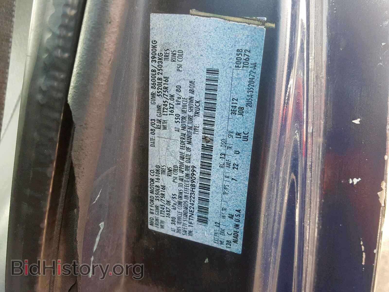 2003 FORD ECONOLINE - VIN: 1FTNE24223HB90999 - Фото 10