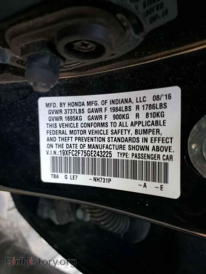 2016 HONDA CIVIC - VIN: 19XFC2F75GE243225 - Фото 10