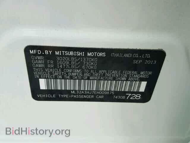 2014 MITSUBISHI MIRAGE - VIN: ML32A3HJ7EH009875 - Фото 10