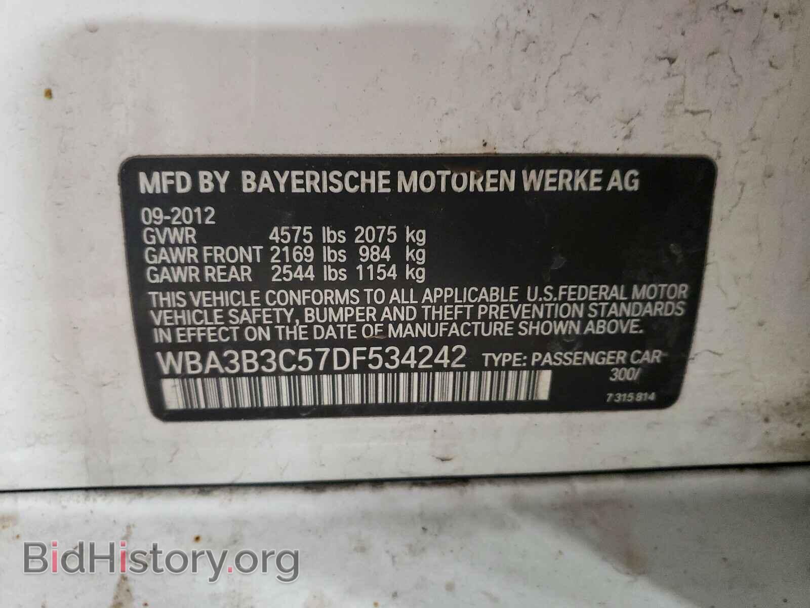 2013 BMW 3 SERIES - VIN: WBA3B3C57DF534242 - Фото 10
