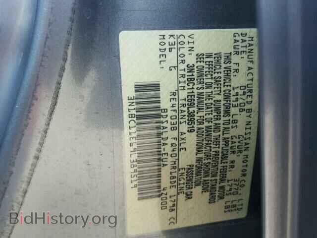 2009 NISSAN VERSA - VIN: 3N1BC11E69L389519 - Фото 10