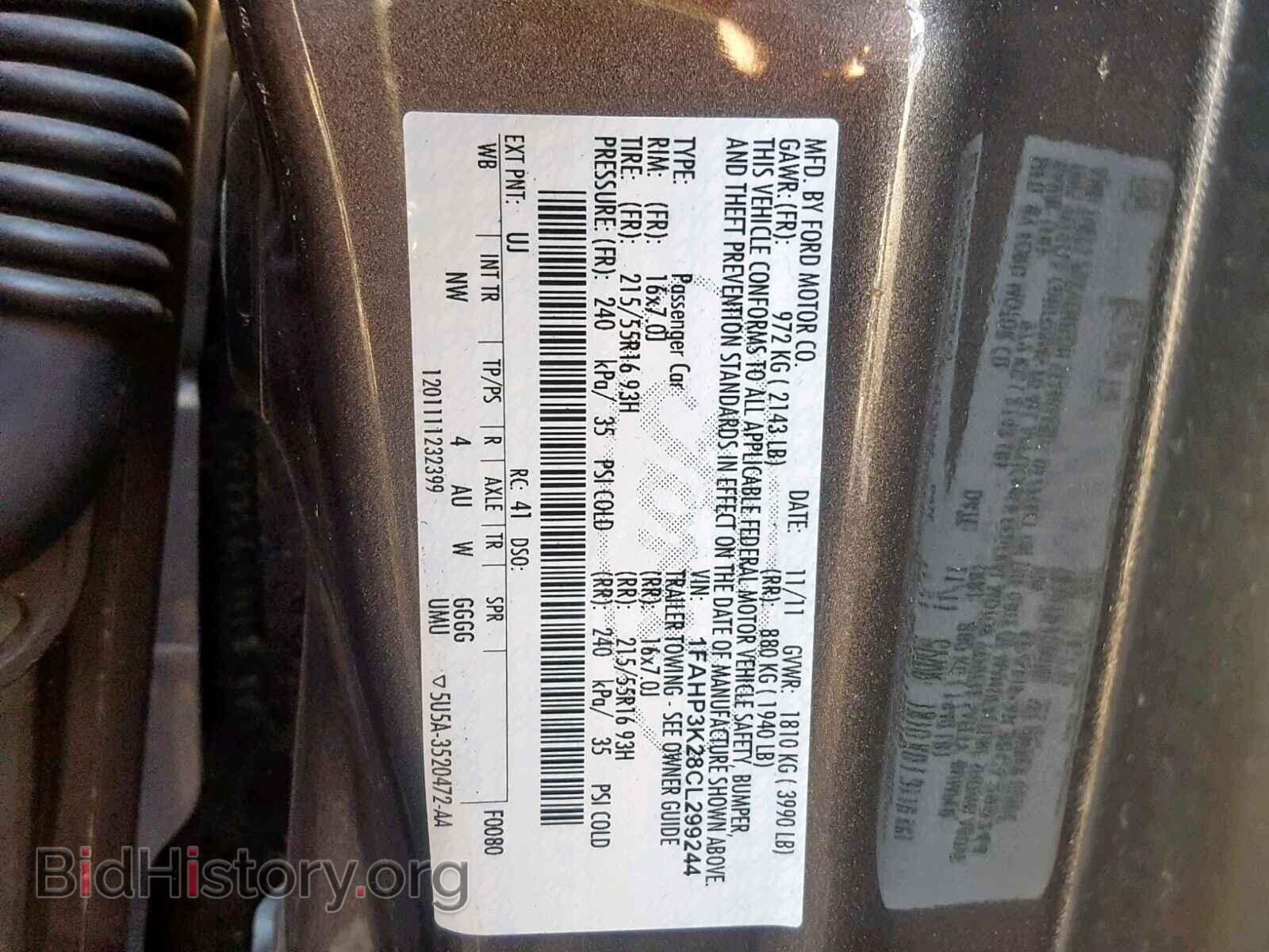 2012 FORD FOCUS SE - VIN: 1FAHP3K28CL299244 - Фото 10