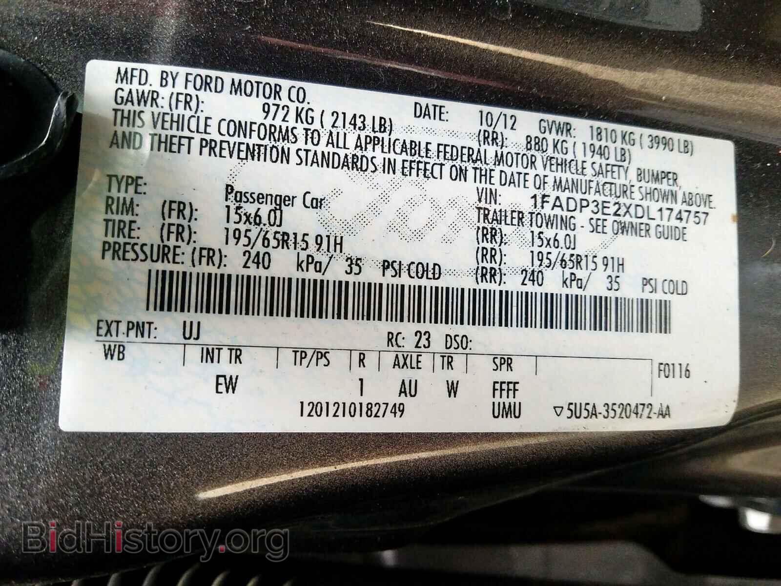 2013 FORD FOCUS - VIN: 1FADP3E2XDL174757 - Фото 10