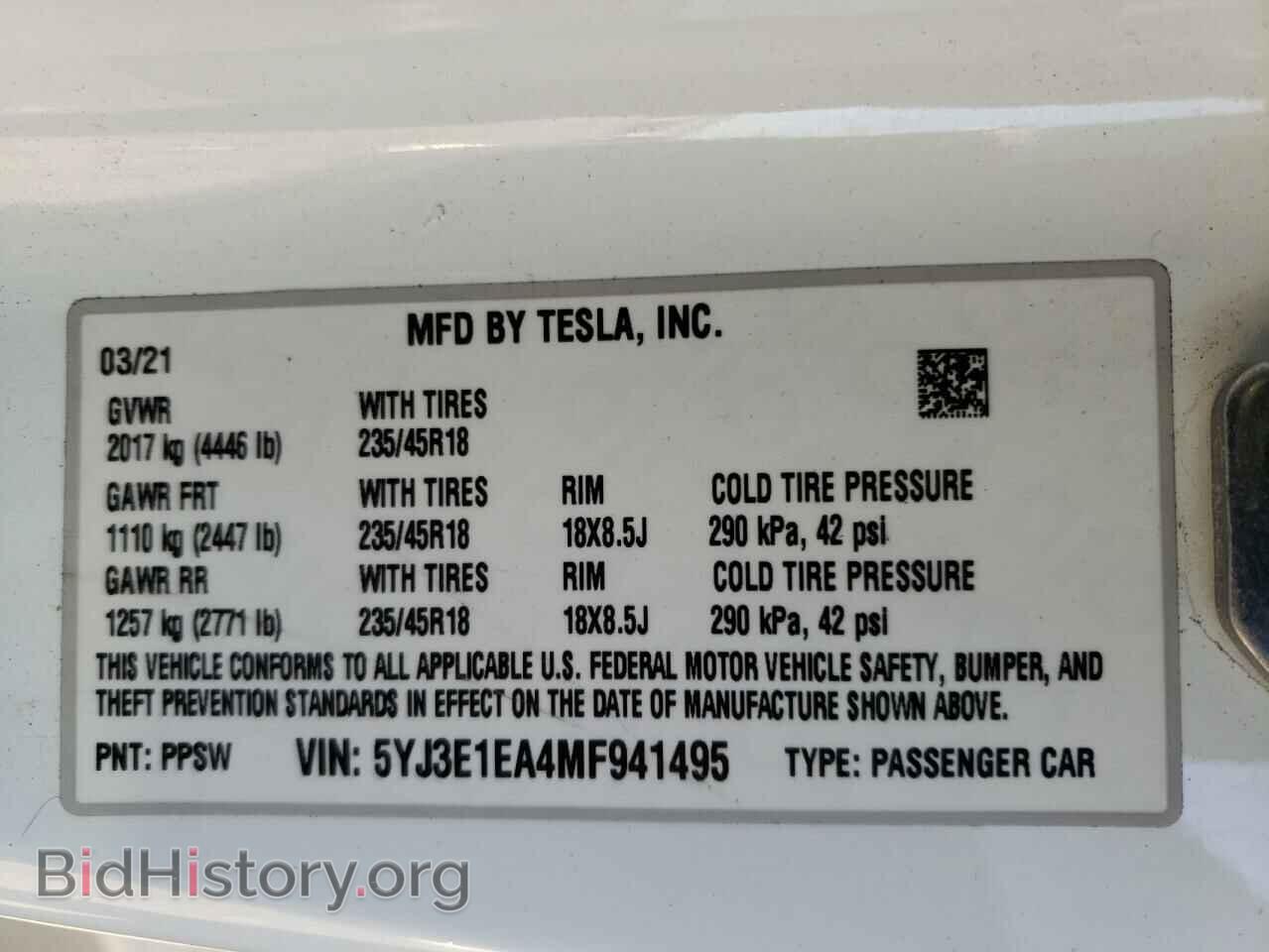 2021 TESLA MODEL 3 - VIN: 5YJ3E1EA4MF941495 - Photo 10