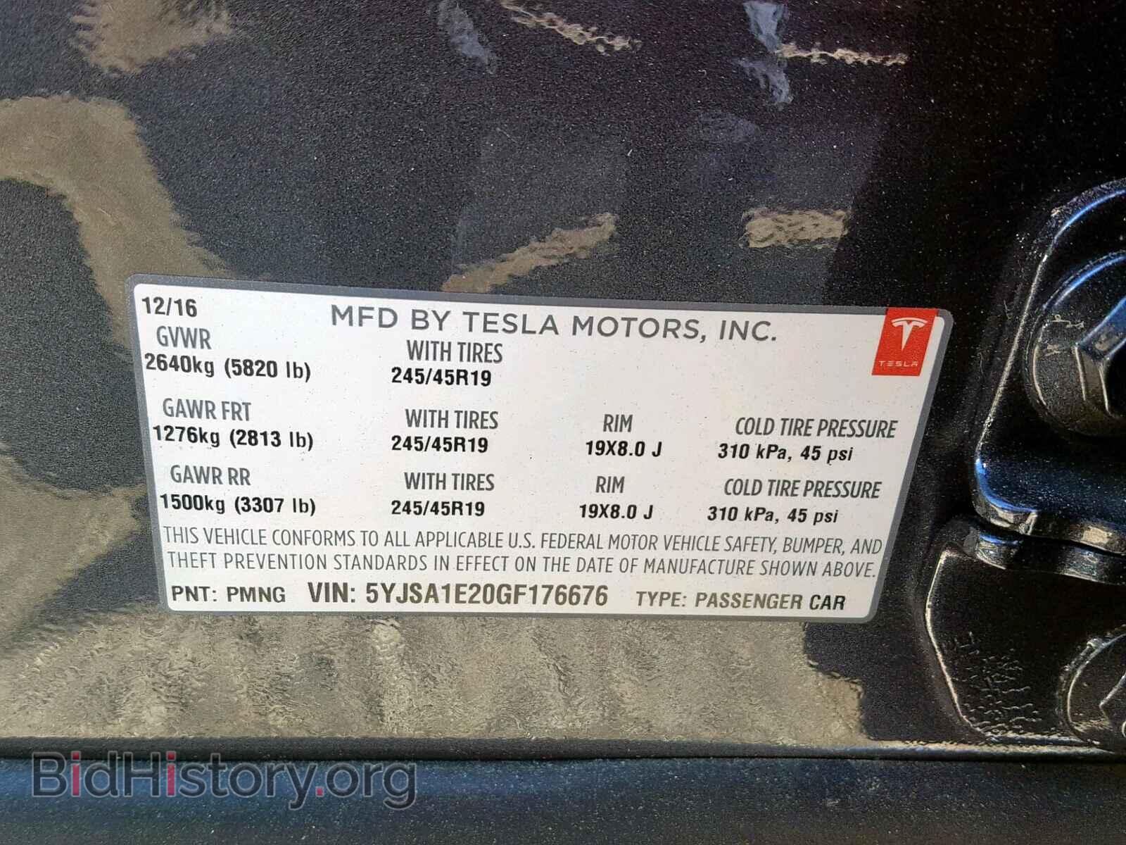2016 TESLA MODEL S - VIN: 5YJSA1E20GF176676 - Photo 10