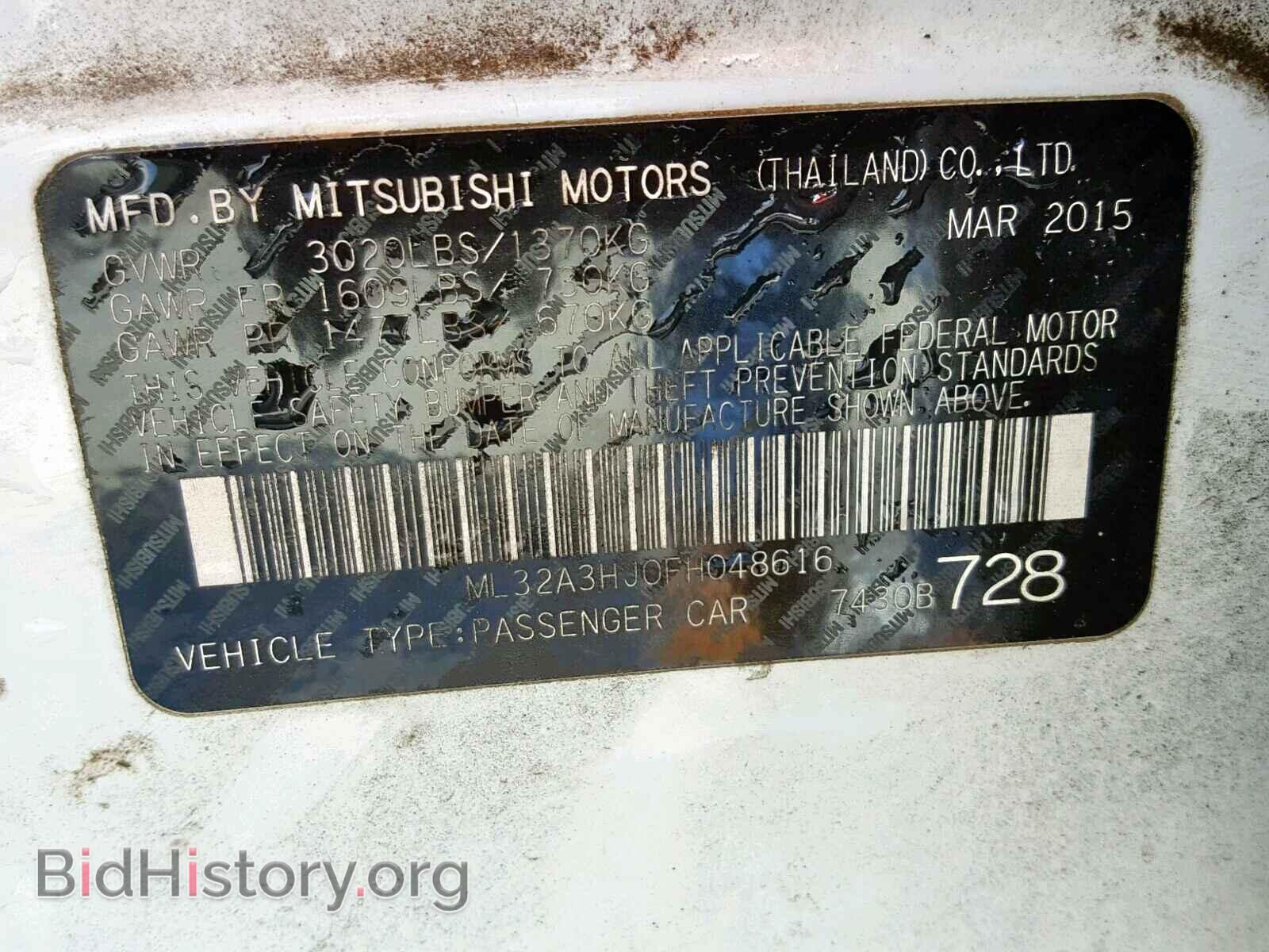 2015 MITSUBISHI MIRAGE - VIN: ML32A3HJ0FH048616 - Фото 10