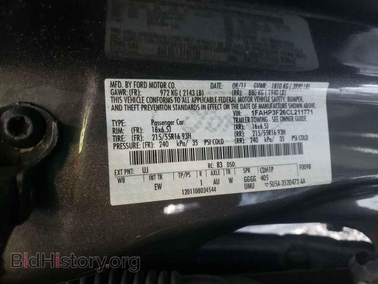 2012 FORD FOCUS - VIN: 1FAHP3F26CL211771 - Фото 10