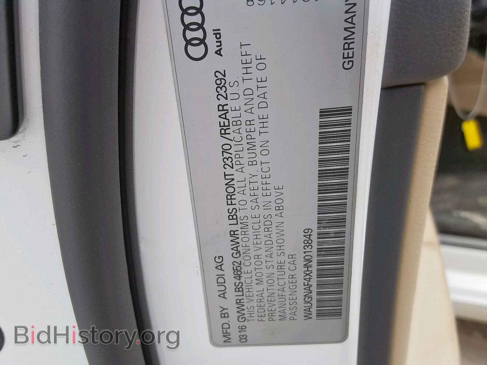 2017 AUDI A4 - VIN: WAUGNAF4XHN013849 - Photo 10