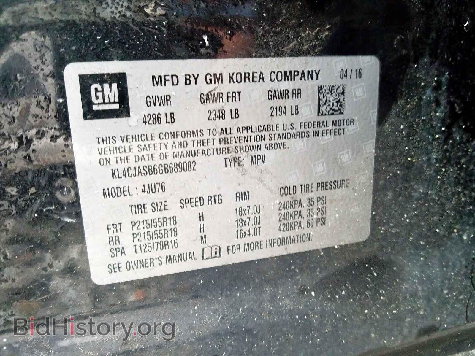 2016 BUICK ENCORE - VIN: KL4CJASB6GB689002 - Photo 10