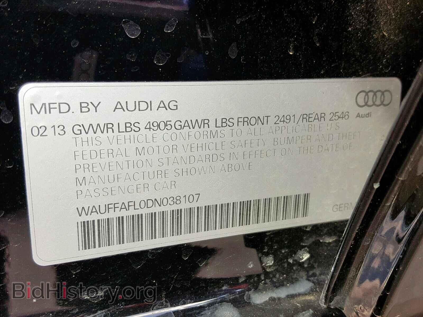 2013 AUDI A4 - VIN: WAUFFAFL0DN038107 - Фото 10