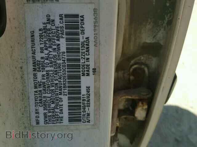 2003 TOYOTA COROLLA - VIN: 2T1BR32E53C034776 - Фото 10