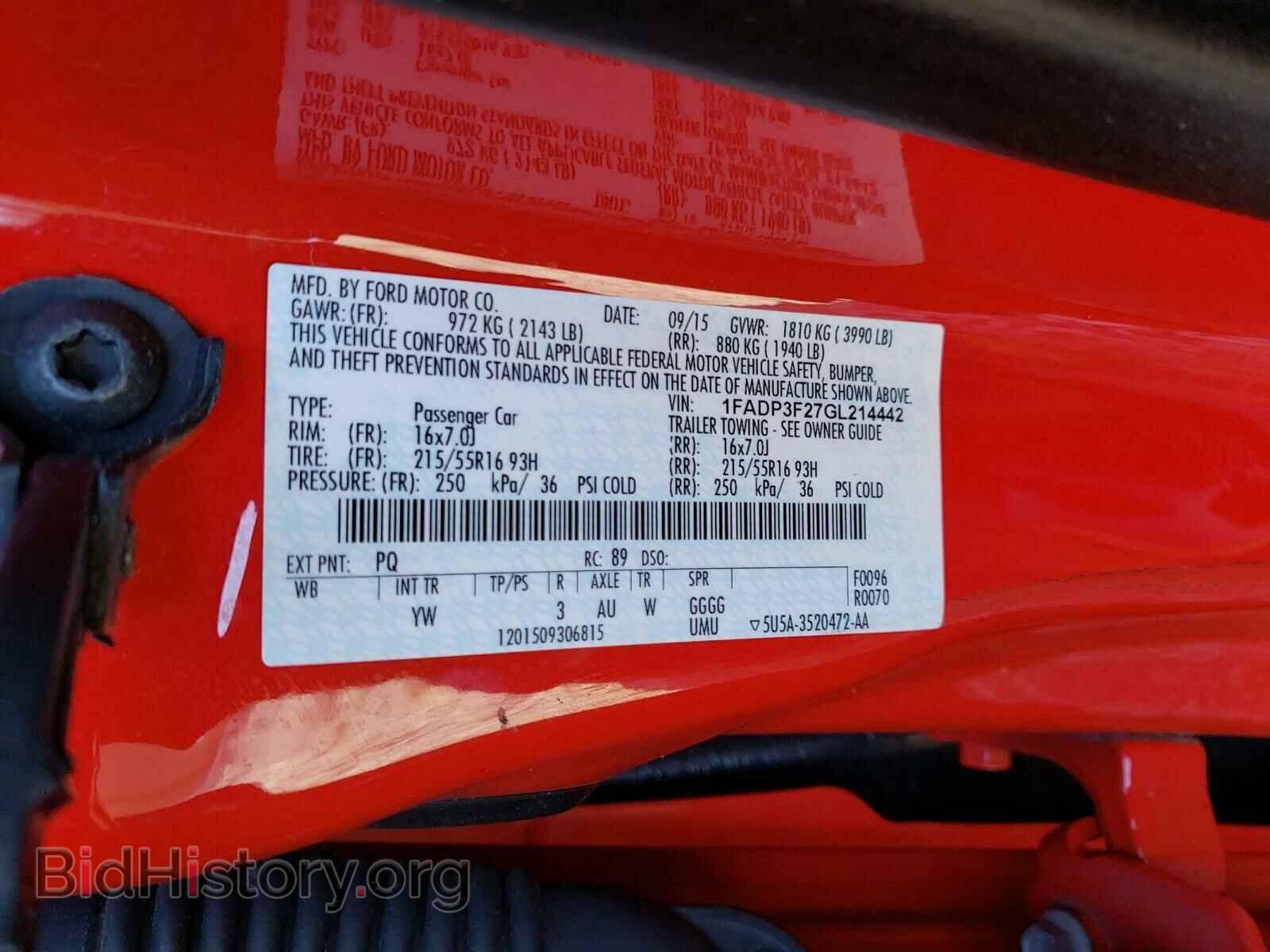 2016 FORD FOCUS - VIN: 1FADP3F27GL214442 - Фото 10