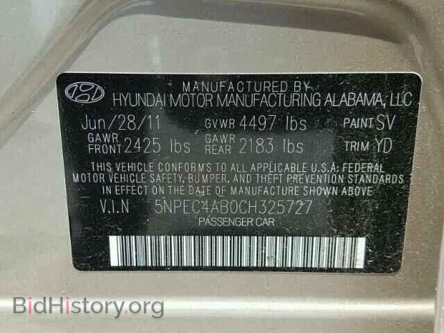 2012 HYUNDAI SONATA - VIN: 5NPEC4AB0CH325727 - Photo 10