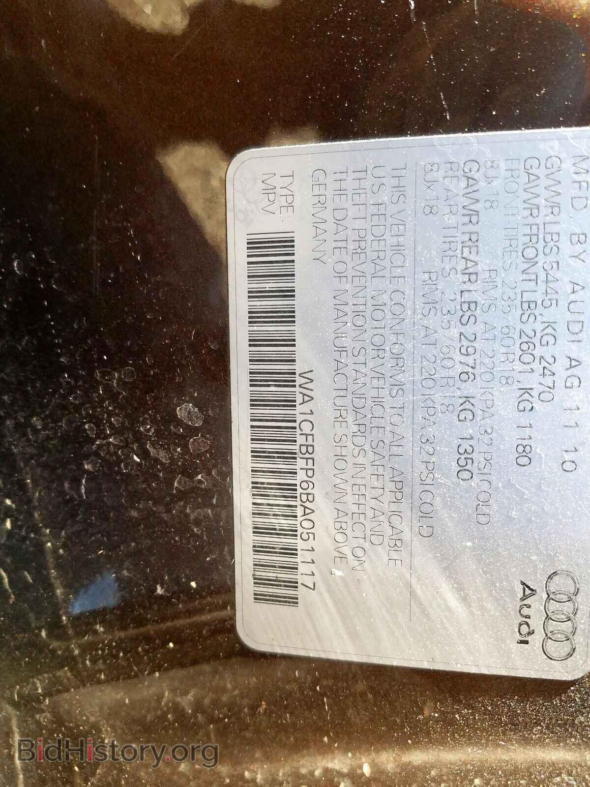 2011 AUDI Q5 - VIN: WA1CFBFP6BA051117 - Фото 10