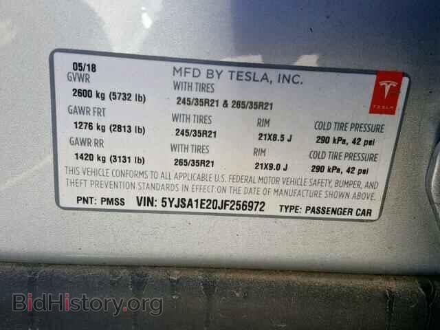 2018 TESLA MODEL S - VIN: 5YJSA1E20JF256972 - Photo 10