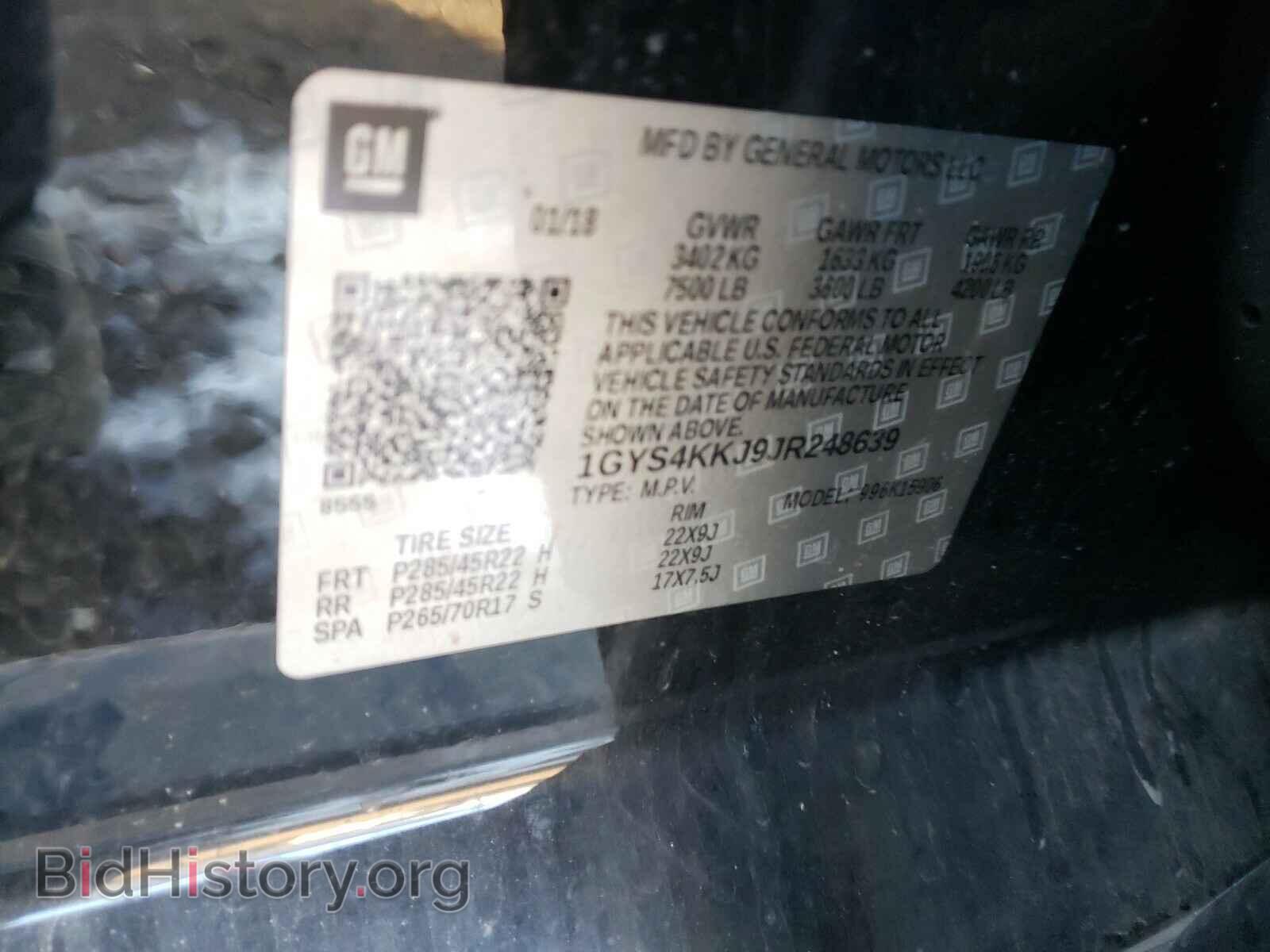 2018 CADILLAC ESCALADE - VIN: 1GYS4KKJ9JR248639 - Фото 10
