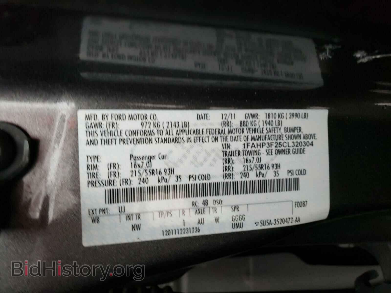 2012 FORD FOCUS - VIN: 1FAHP3F25CL320304 - Photo 10
