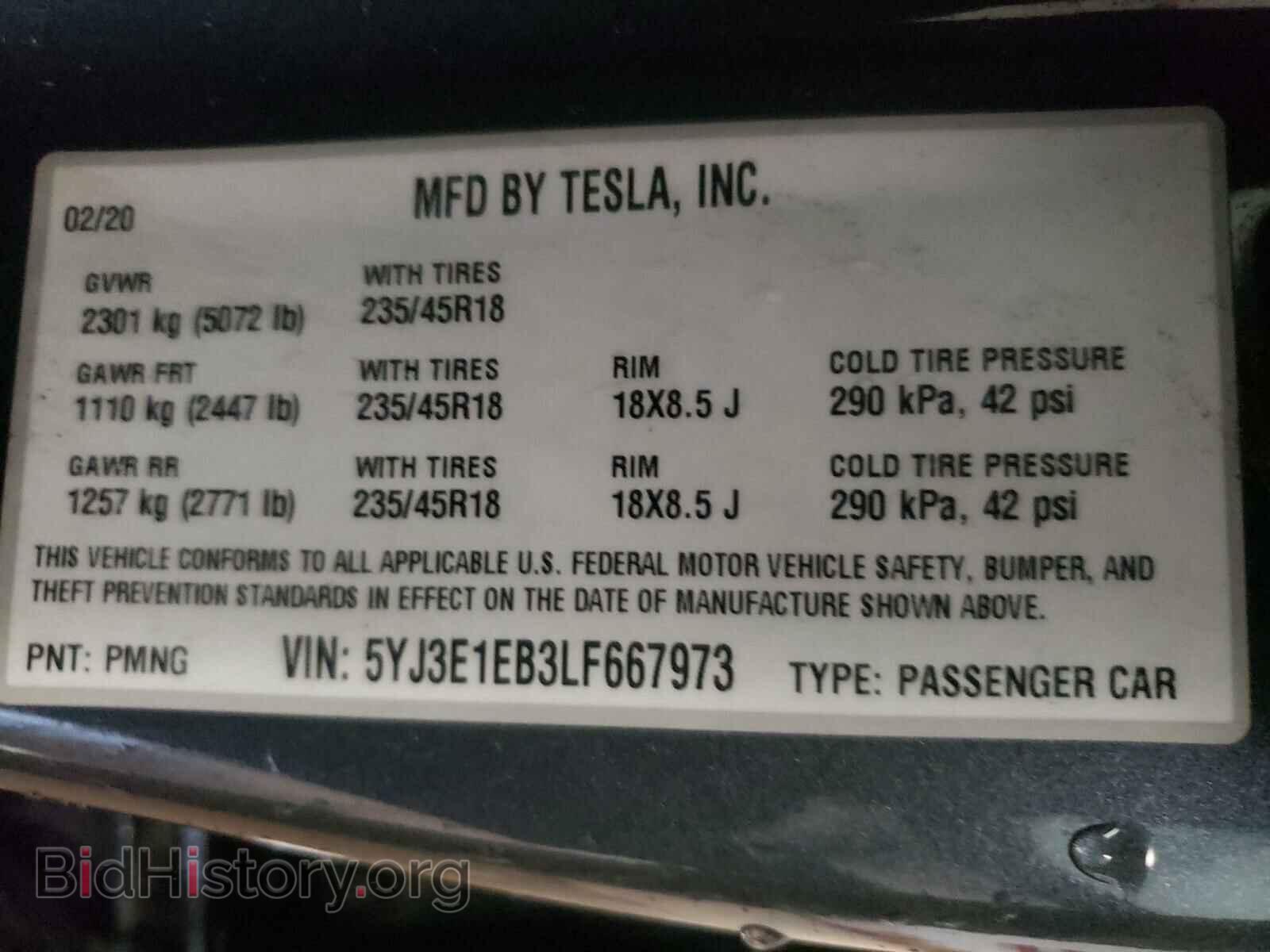 2020 TESLA MODEL 3 - VIN: 5YJ3E1EB3LF667973 - Photo 10