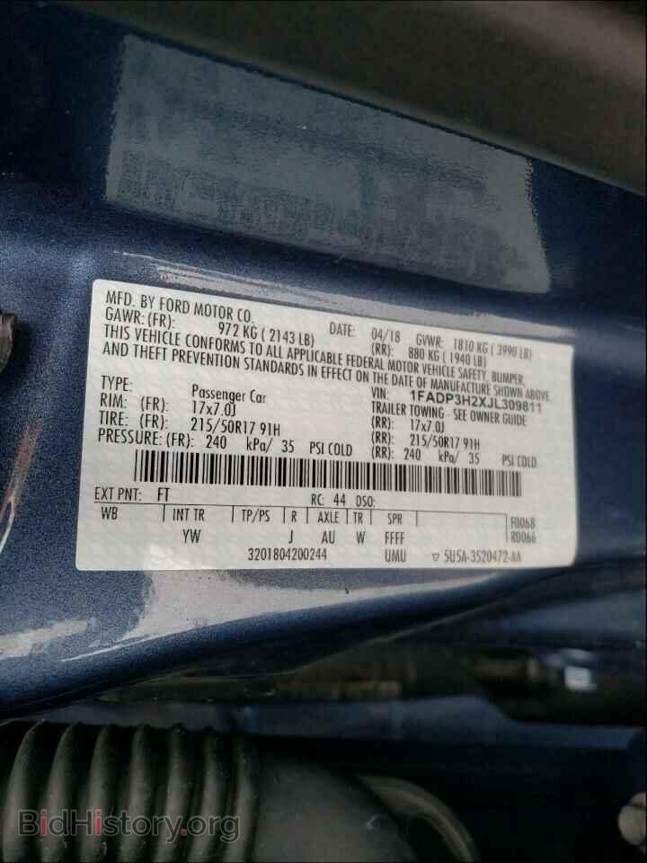 2018 FORD FOCUS - VIN: 1FADP3H2XJL309811 - Фото 10