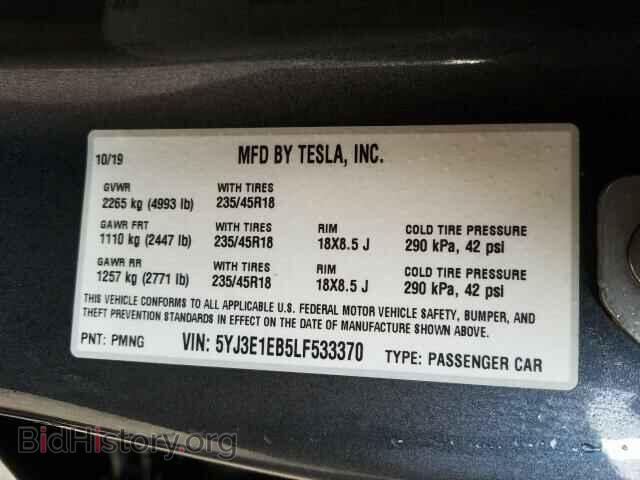 2020 TESLA MODEL 3 - VIN: 5YJ3E1EB5LF533370 - Photo 10