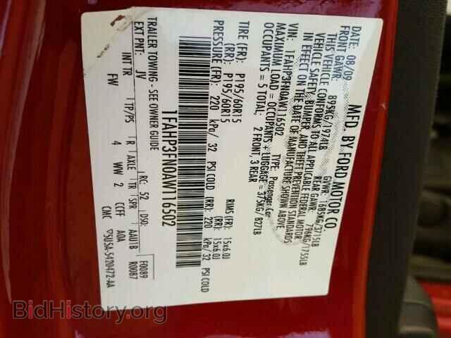 2010 FORD FOCUS - VIN: 1FAHP3FN0AW116502 - Фото 10