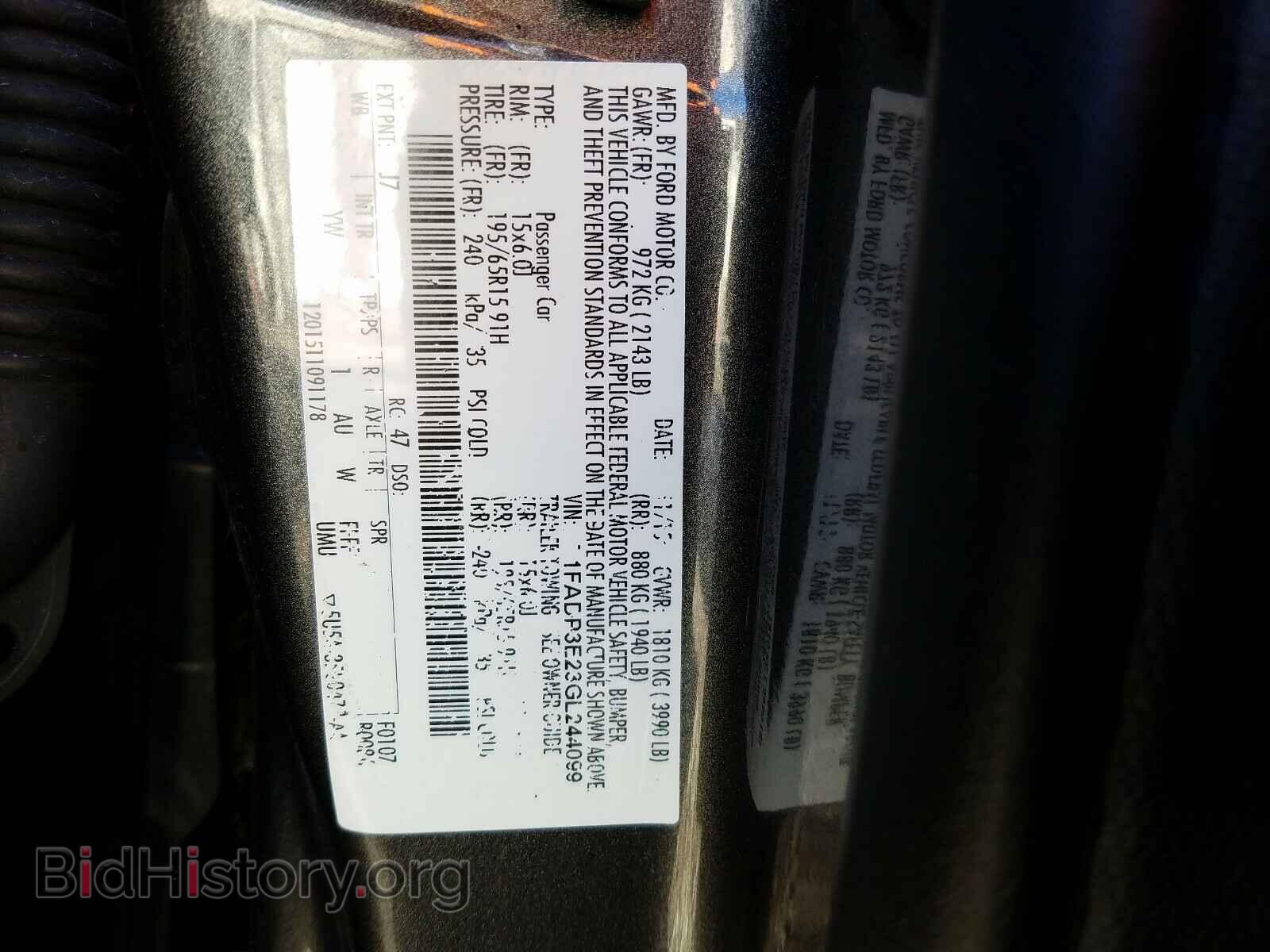 2016 FORD FOCUS - VIN: 1FADP3E23GL244099 - Фото 10
