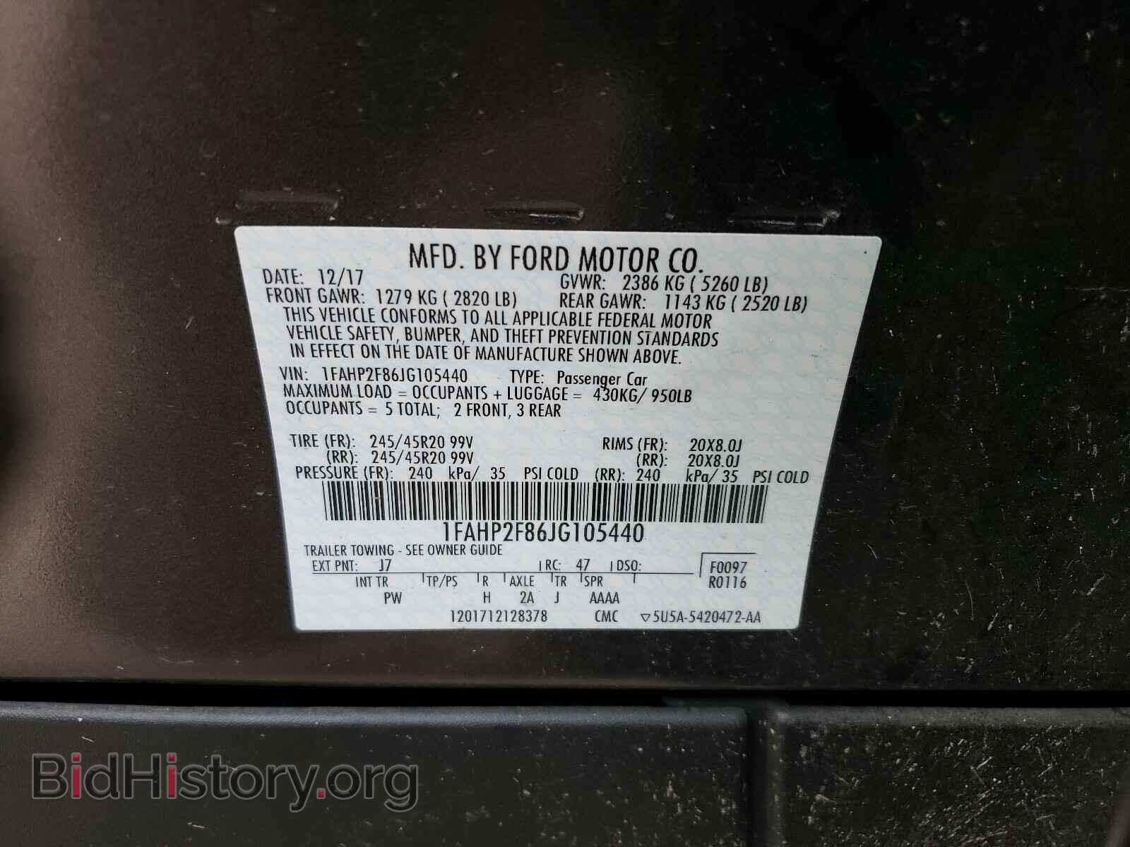 2018 FORD TAURUS - VIN: 1FAHP2F86JG105440 - Photo 10