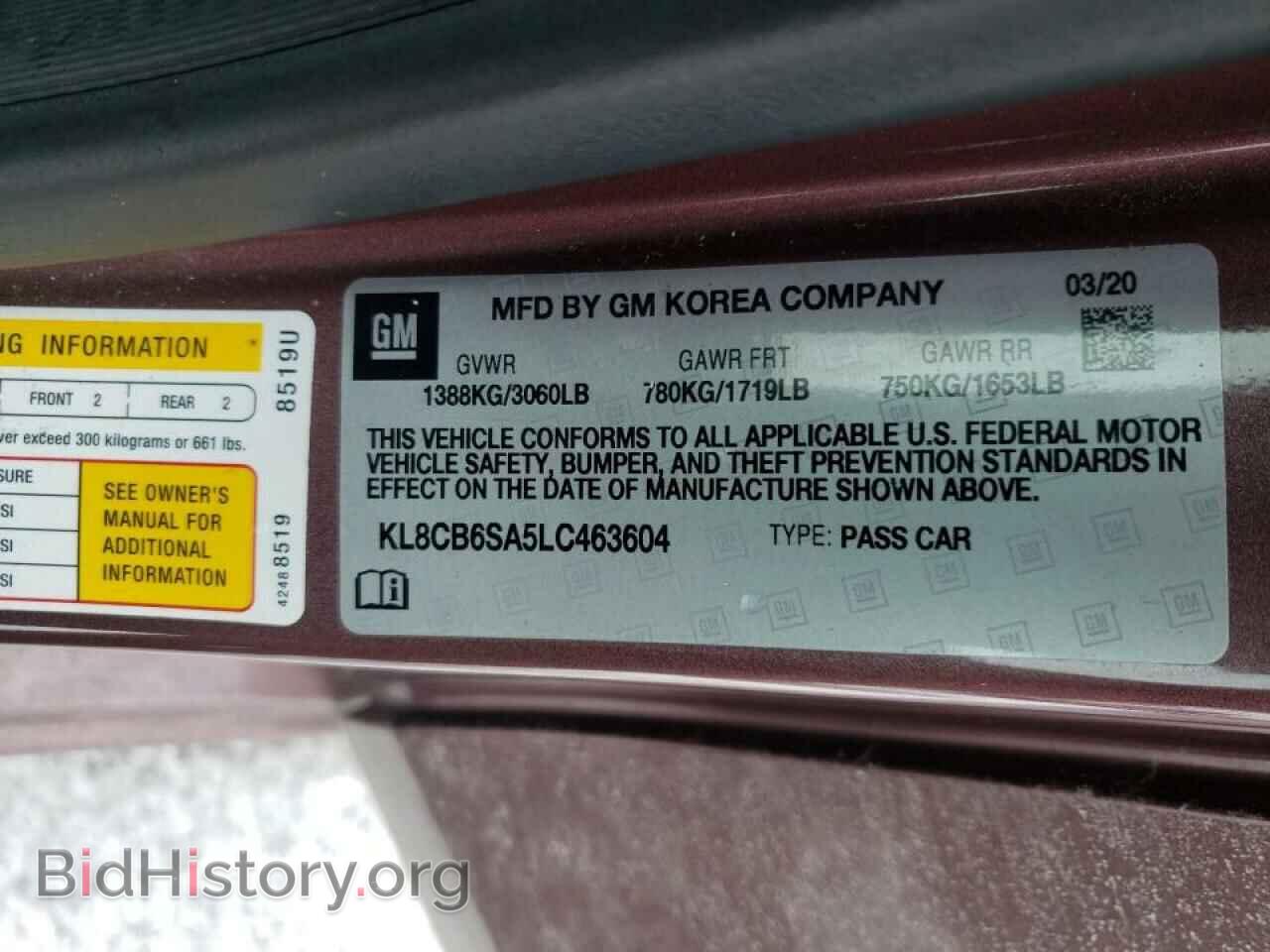 2020 CHEVROLET SPARK - VIN: KL8CB6SA5LC463604 - Фото 10