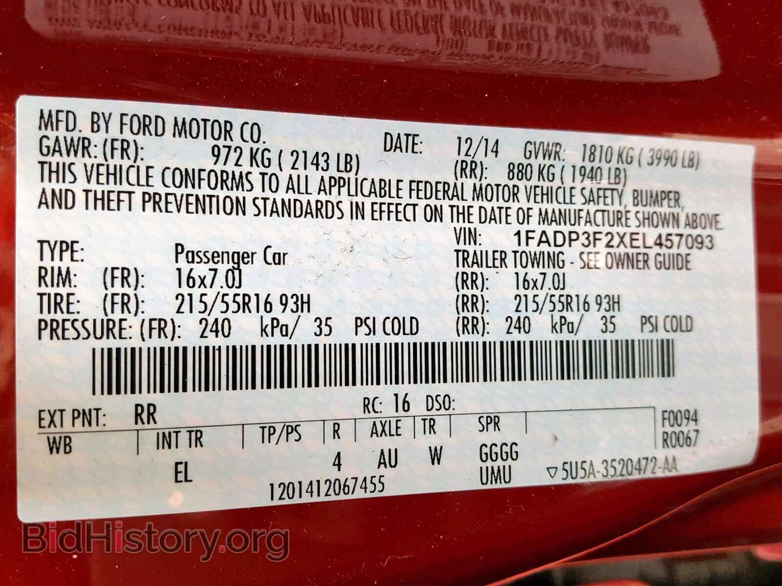2014 FORD FOCUS SE - VIN: 1FADP3F2XEL457093 - Фото 10